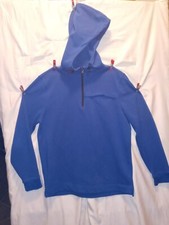 Banana Republic Blue Pullover Sweater Quarter Zip With Hood Size Large