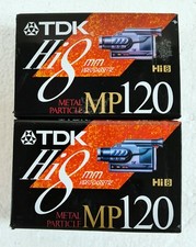 2 TDK HS120 8mm Video Cassette Camcorder Tapes High Standard - Made in Japan