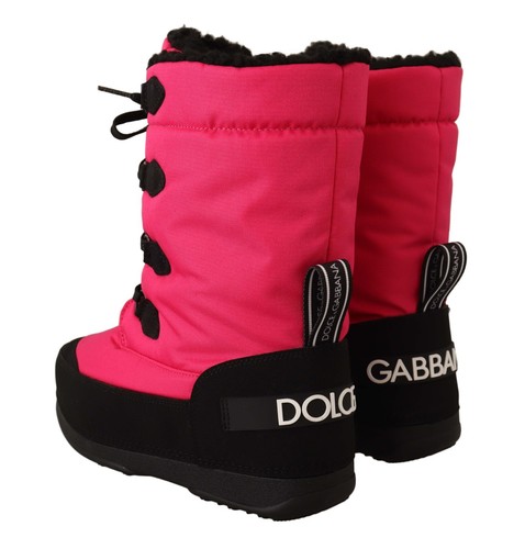 DOLCE & GABBANA Kinder schwarz Fuchsia Nylon schneehohe Stiefel EU27-28/US11 UVP $ 400 - Bild 4 von 11