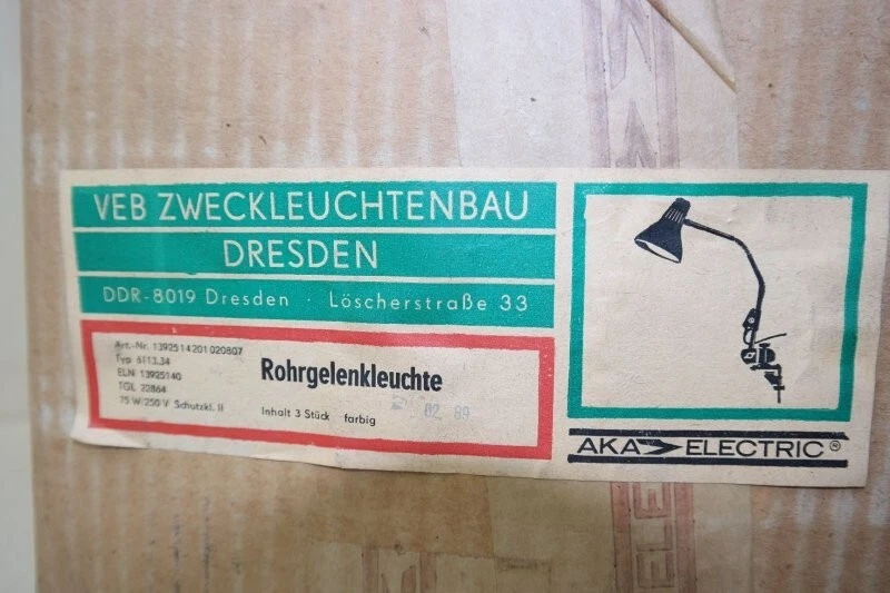 1 x alte VEB DDR Schreibtischlampe Bauhaus Design Metall Lampe Rohrgelenkleuchte - Bild 4 von 4