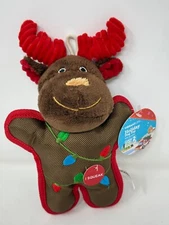 Vibrant Life 8.5" Moose with String Light Holiday Christmas Dog Toy Chew Level 2