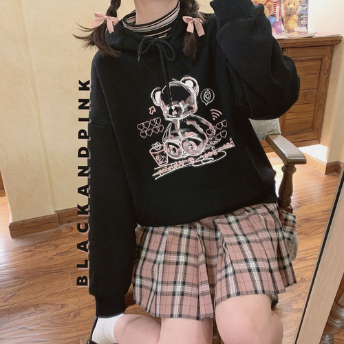 Plus Velvet Thick Sweater Cute Bear 
