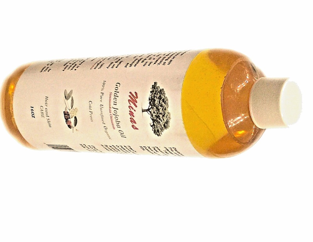 GOLDEN JOJOBA OIL FOR HAIR AND SKIN 16 oz 100% PURE UNREFINED JOJOBA CARRIER OIL