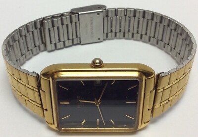 Pulsar Men's Quartz Gold Tone Black Dial Date Dress Bracelet Pulsar Men's Quartz Gold Tone Black Dial Date Dress Bracelet
