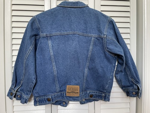 Vintage Baby Guess 80s-90s Jeans Triangle Logo Denim Jacket Girls/Boys XL 6/7 - Picture 3 of 6