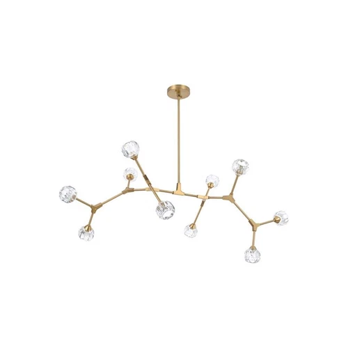 Elegant Lighting Zayne 10-Light Modern Crystal/Iron Pendant in Gold - Picture 3 of 8