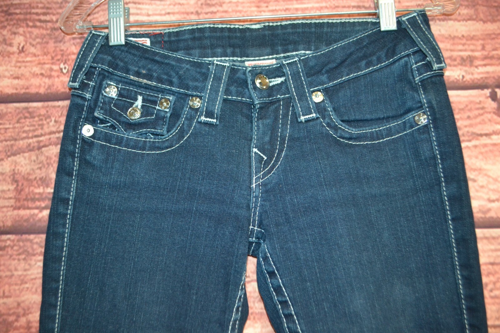 True Religion Women's Julie Slim Skinny Blue Denim Jeans Sz 26x33 thumbnail 5