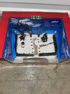 Lemax Lighted Christmas Village Front Yard RARE Working