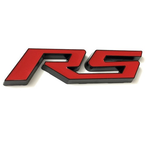 1x Red RS Emblem Badge Sticker 3D Fit For Camaro Chevy GM series New Black - Picture 2 of 4