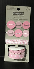 Decorative Trim Ribbon String Pink White 3 Pc Celebrate It New      