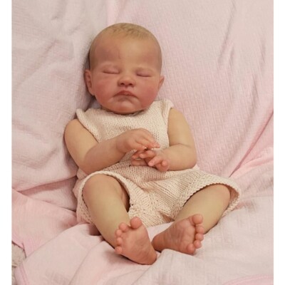 20 Inch Newborn Baby Reborn Doll Sleeping August Baby Hand Paint 3D Skin Veins