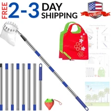 Fruit Picker Pole with Basket, 10.3FT Adjustable Pole with 2 Strawberry Bags ...