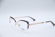 NEW NICOLE MILLER LA BOCA C01 BLACK GOLD AUTHENTIC FRAMES EYEGLASSES 51-18