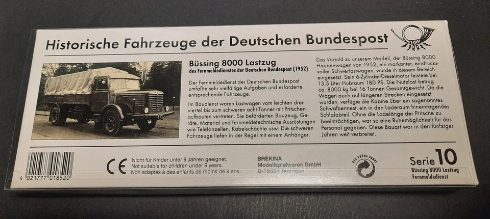 BREKINA CONFEZIONE SERIE 10 BUSSING 8000 - POSTE FEDERALI TEDESCHE - Immagine 2 di 4