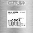 AM38909 10.25X3.25 TIRE fits JOHN DEERE (Surplus Open Box)