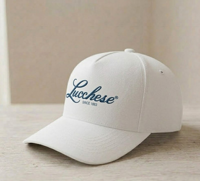 Lucchese Western Wear Cap Embroidered 2D Logo White Structured Hat