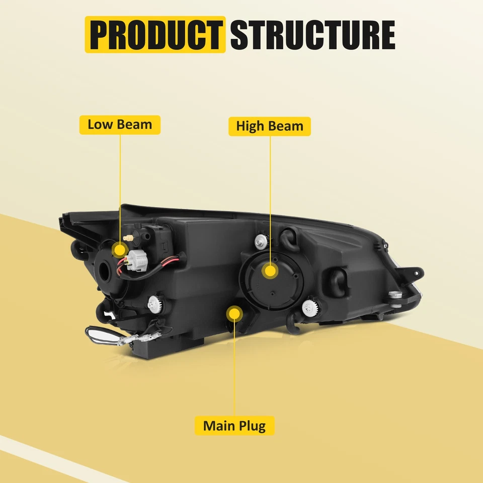 L+R For 2015-2017 Volkswagen Golf MK7 w/Sequentia Lamps Full LED DRL Headlights - Изображение 3 из 4
