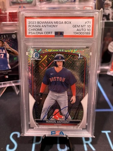 2023 Bowman - Chrome Prospects Roman Anthony  Mojo Refractor  Auto PSA 10-10