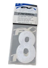 FACTORY EFFEX 5" White Decal Pro Number #8 QTY 3 130208