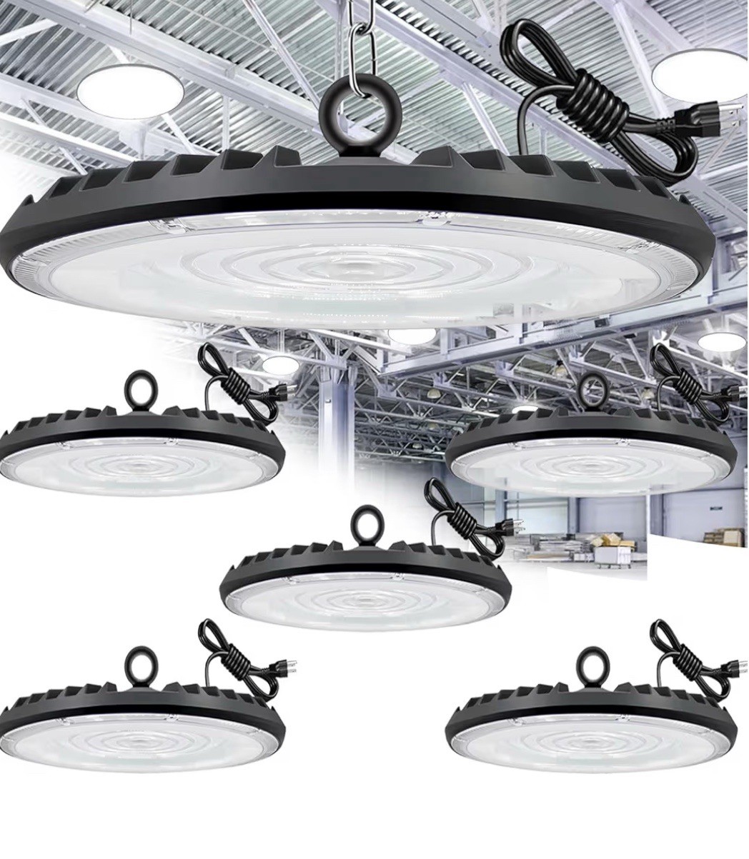 6 Pack 150W UFO LED High Bay Light Factory Warehouse Commercial Lighting 5000K