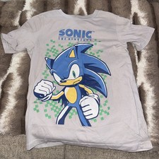 Sonic The Hedgehog Tee Kids Small Green Eyes Graphic Print Short Sleeve T-Shirt