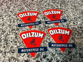 Viintage Oilzum motorcycle Oil decals