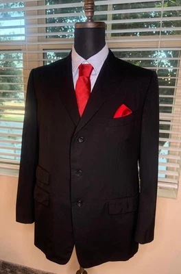 Tom Ford Men's Blazer 56R XL Black 100% Wool Sport Coat Made in Italy Luxury