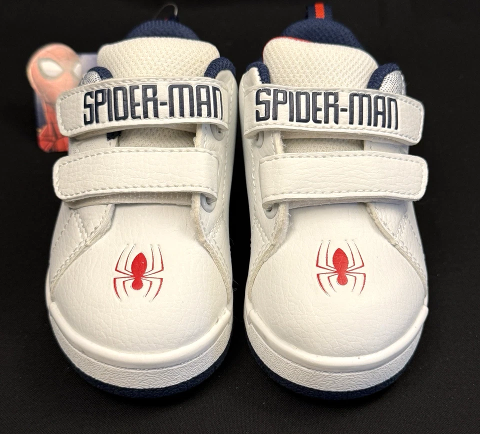 NUEVO CON ETIQUETAS Marvel Spider-Man Bebé Niño Pequeño Talla 6c Zapatos Atléticos Tenis Blanco Azul Marino Foto 4 de 4