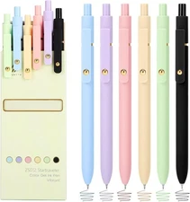 Ddaowanx Colored Gel Pens, 0.5mm 1 Count (Pack of 6), 6Pcs-Aesthetic Colors