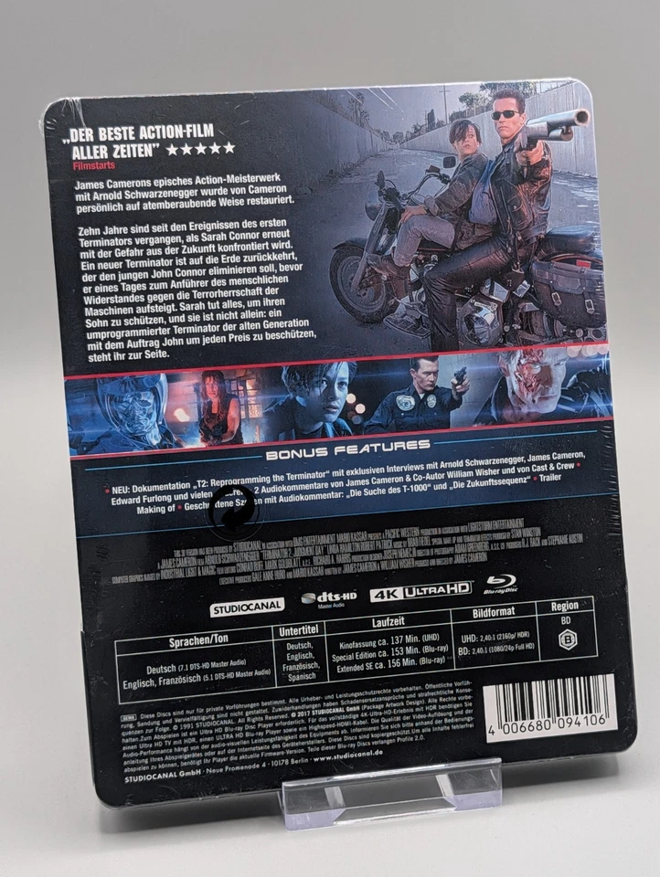Terminator 2 Judgement Day 4K Steelbook + 3D + Blu-Ray deutsche Edition NEU OVP - Bild 2 von 2