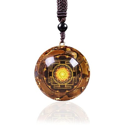 Day Day Up Orgonit Anhänger Tigerauge Halskette Sri Yantra Halskette Heilig