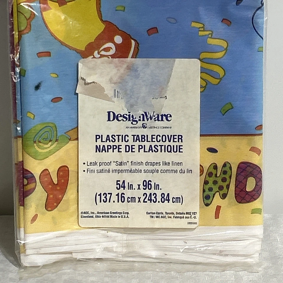 BARNEY BIRTHDAY PARTY Plastic Table Cover, 54” X 96”, Sealed, Vintage 1990’s NOS - Image 3 of 4