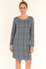 Gap Women’s Plaid Dress Long Sleeve Black White Red Pockets Gorpcore Preppy SZ S