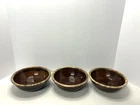 Vintage Hull Pottery Brown Drip Glaze Set of 3 Cereal Soup Bowls 6-3/4" USA