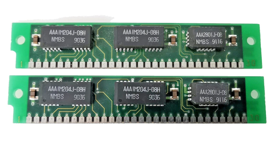 2 x DRAM Module TCC-T-H7V NMBS Japan MM256K0J9S-08H - 30-Pin - Image 2 of 2