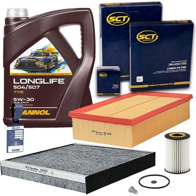 SCT FILTERSET 5-tlg+MANNOL 5W30 ÖL passend für A3 8V Q2 GOLF 7 PASSAT B8 TOURAN - Bild 1 von 4
