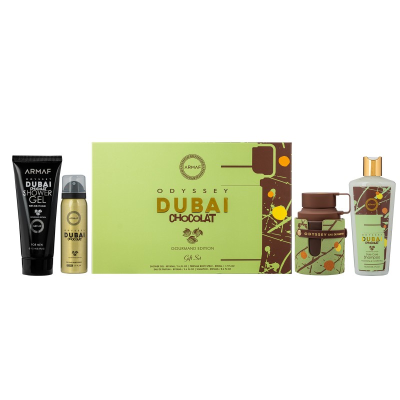 Armaf Odyssey Dubai Chocolat Gift Set 100ml EDP + 250ml Shampoo + 100ml S/G + 50 - Image 3