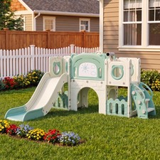 10-in-1 Slide Set for Kids Age 3 , Toddler Climber Slide Set with Drawing Board