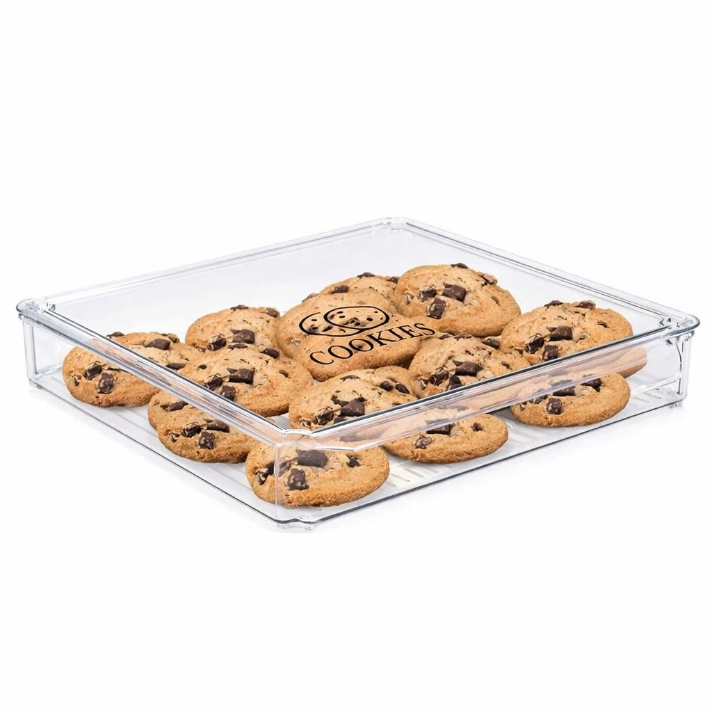 Cookie Containers with Lid,Large Cookie Box Drawer-Type Food Refrigerator Org...