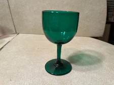 Antique 19ThC English Blown Wine Stem in Teal Green Color