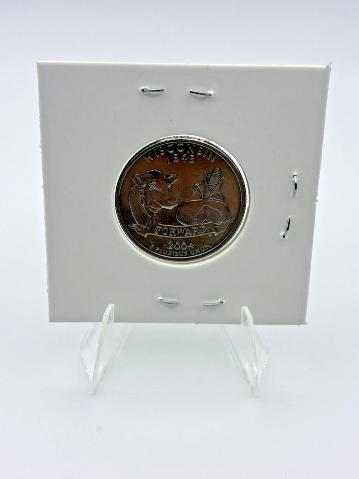 2004 Wisconsin State Error Quarter Extra Leaf High Denver Mint Circulated - Image 3 of 4