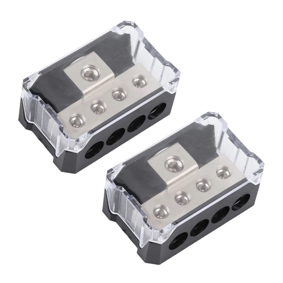 New 7*4.5*2.9cm 2Pcs Car Audio Power Distribution Block 0/2/4 AWG Input - Image 2 of 4