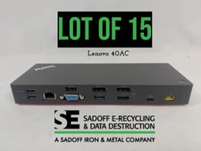  W LOT OF 15-Lenovo ThinkPad 40AC USB-C Docking Station Black - No AC Adapters