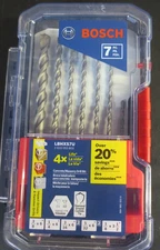 Bosch LBHXS7U 7 pc. Hex Shank Hammer Drill Masonry Bit Set