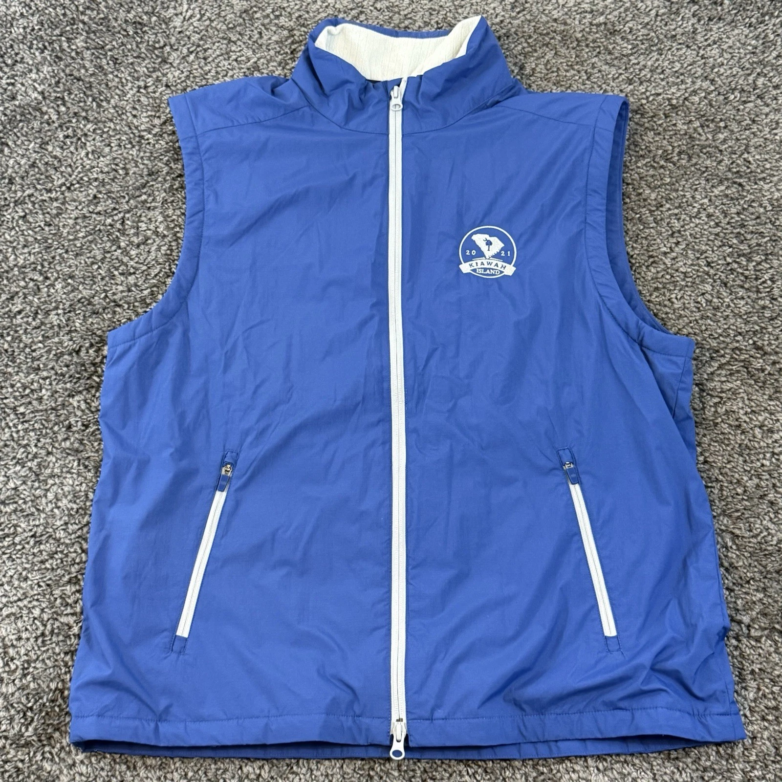 Southern Tide Mens Cas Abo Fleece Lined Full-Zip Vest 7499 Blue Large Kiawah - product detail image 1