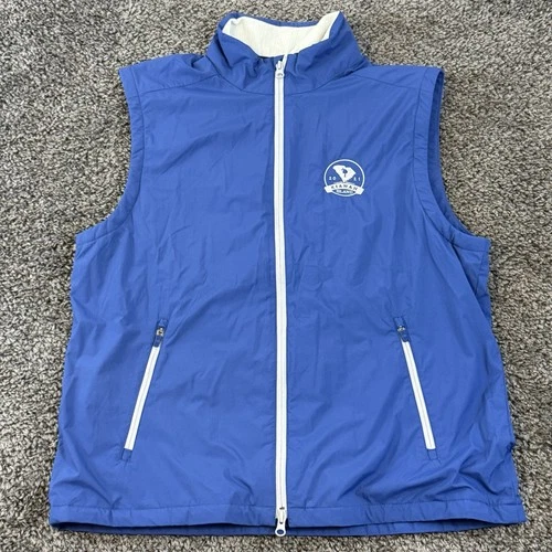 Southern Tide Mens Cas Abo Fleece Lined Full-Zip Vest 7499 Blue Large Kiawah video thumbnail