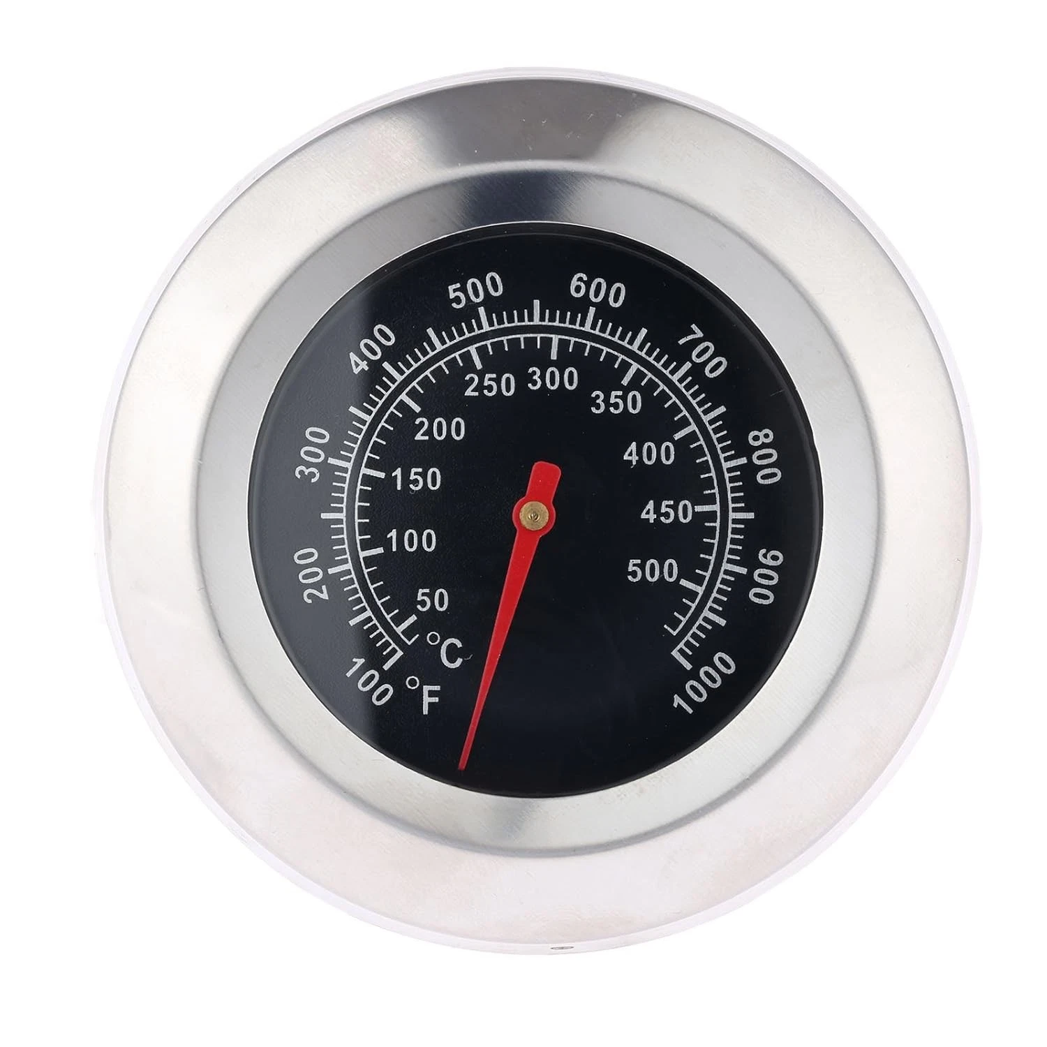 1Pc 3" Face 1000F Thermometer Temperature Gauge BBQ 3inch (75mm), Silver
