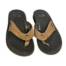 Reef Sandals Men Size 7 Brown Tan Fanning Bottle Opener Summer Flip Flops