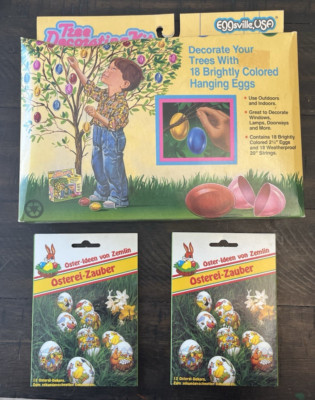 Easter Egg Decorating LOT Eggsville Hanging Eggs West Germany Decals Zemlin NOS