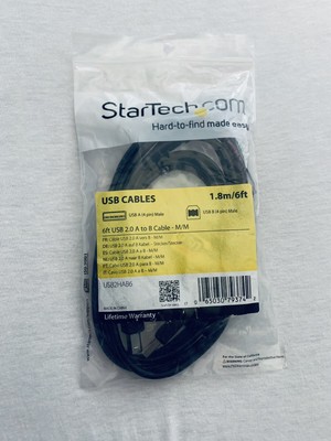 StarTech.com 6 ft Printer Cable - USB 2.0 A to B - Printer Cable - USB2HAB6